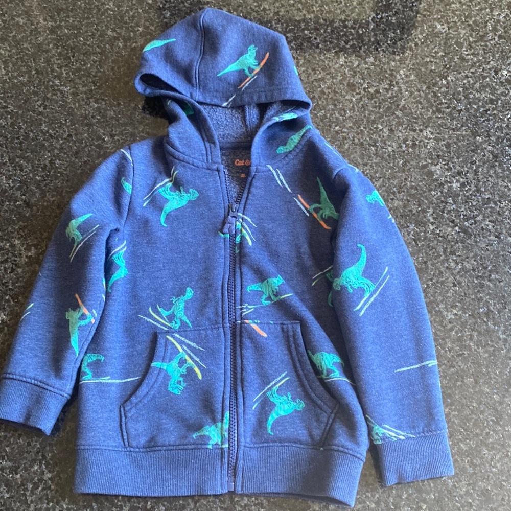 Cat & Jack dinosaur fleece zip up hoodie